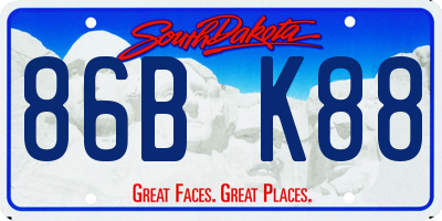 SD license plate 86BK88