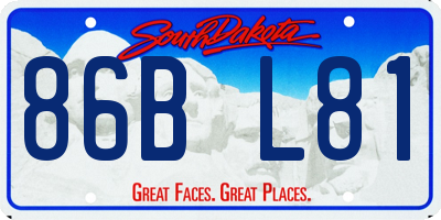SD license plate 86BL81