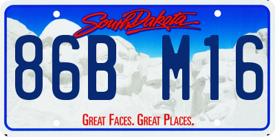 SD license plate 86BM16