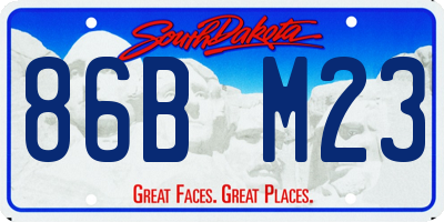 SD license plate 86BM23