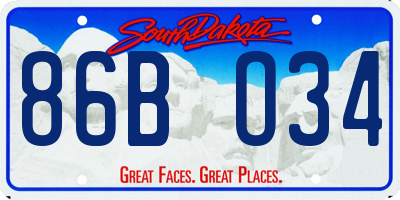 SD license plate 86BO34