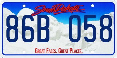 SD license plate 86BO58