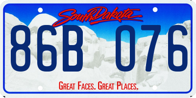 SD license plate 86BO76