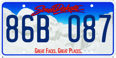 SD license plate 86BO87