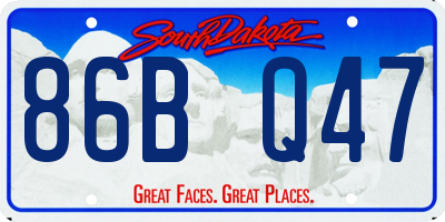SD license plate 86BQ47