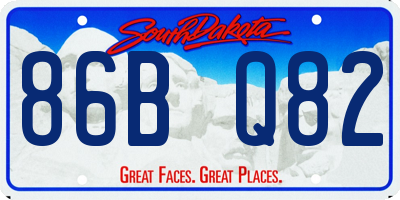 SD license plate 86BQ82