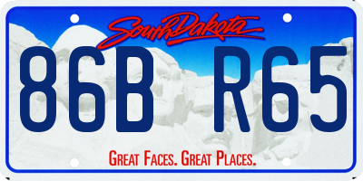 SD license plate 86BR65