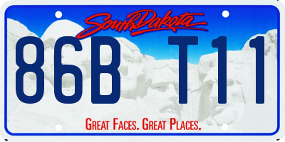 SD license plate 86BT11