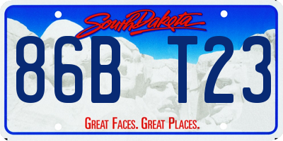 SD license plate 86BT23