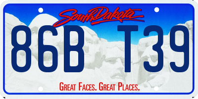 SD license plate 86BT39