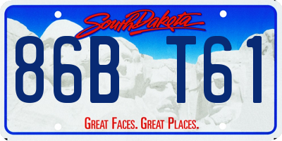 SD license plate 86BT61