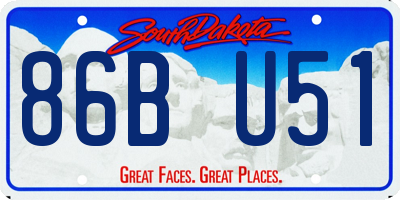 SD license plate 86BU51