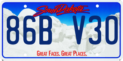 SD license plate 86BV30