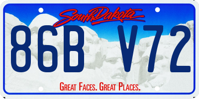 SD license plate 86BV72