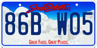 SD license plate 86BW05
