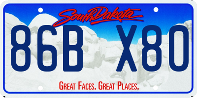 SD license plate 86BX80
