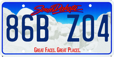 SD license plate 86BZ04
