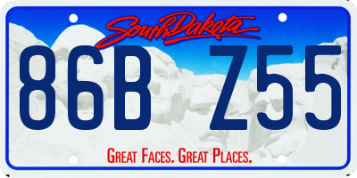 SD license plate 86BZ55