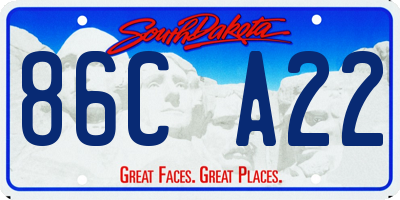 SD license plate 86CA22