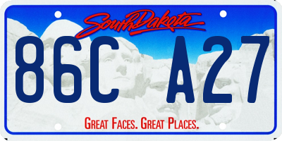 SD license plate 86CA27