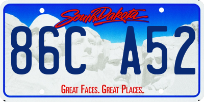 SD license plate 86CA52