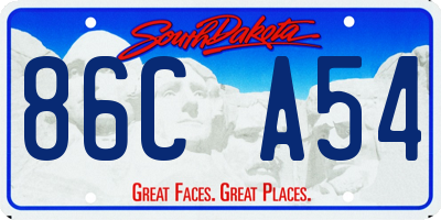 SD license plate 86CA54