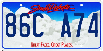 SD license plate 86CA74