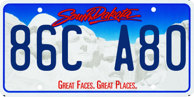 SD license plate 86CA80