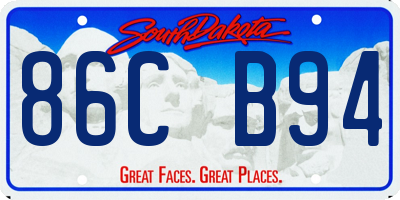 SD license plate 86CB94
