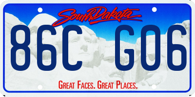 SD license plate 86CG06