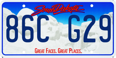 SD license plate 86CG29