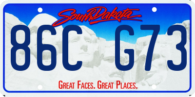 SD license plate 86CG73
