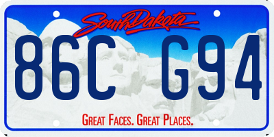 SD license plate 86CG94