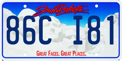 SD license plate 86CI81