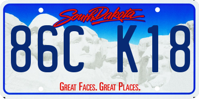 SD license plate 86CK18