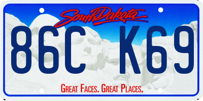 SD license plate 86CK69