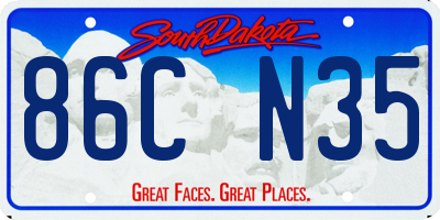SD license plate 86CN35