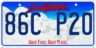 SD license plate 86CP20