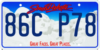 SD license plate 86CP78