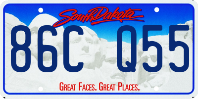 SD license plate 86CQ55