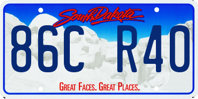SD license plate 86CR40