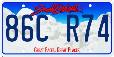 SD license plate 86CR74