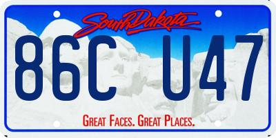 SD license plate 86CU47