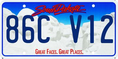 SD license plate 86CV12