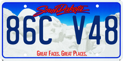 SD license plate 86CV48