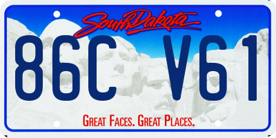 SD license plate 86CV61
