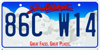SD license plate 86CW14