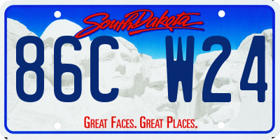 SD license plate 86CW24