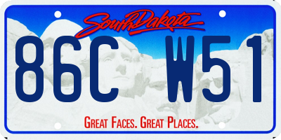 SD license plate 86CW51