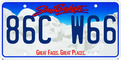 SD license plate 86CW66